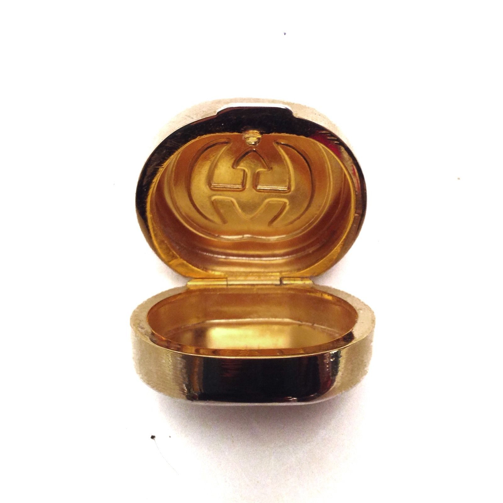 Gucci Pill Box Container Vintange 1970 Gold Plated