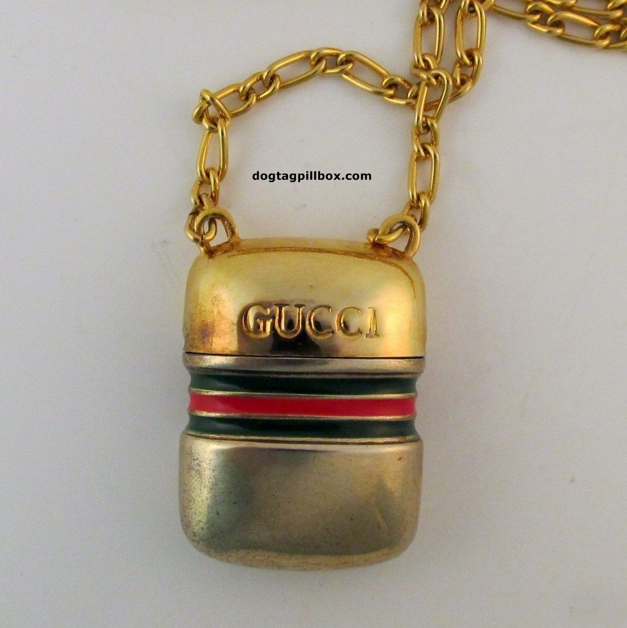 Gucci Vintage Pill Box Chain Necklace